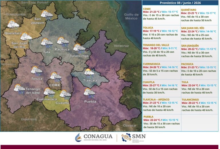 Tormenta tropical Boris pone en alerta a Hidalgo: lluvias fuertes, granizo y vientos de hasta 60 km/h